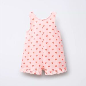 Zara Pink Romper with Coral Heart Accents